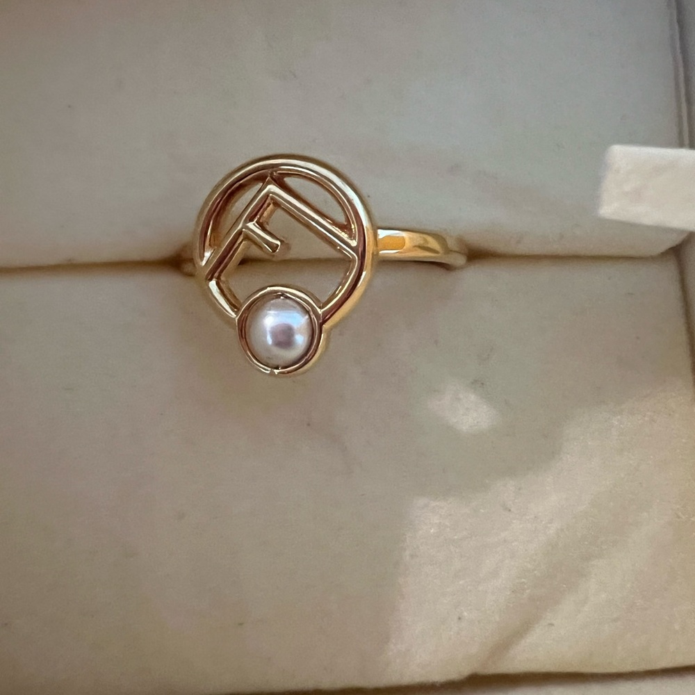 FENDI Gold-tone Ring with Pearl Accent - Picture 4 of 6
